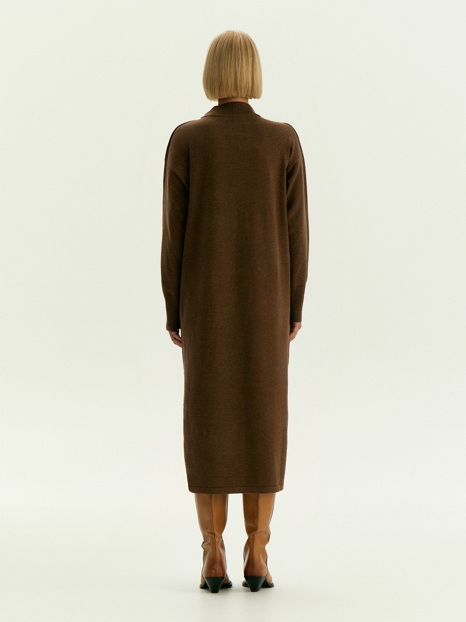 Платье миди из костюмной шерсти